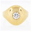 Image 4 : Unisex 18k Gold 0.73 ctw Round Bezel Diamond Polished Solitaire Dome Bombe Ring