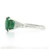 Image 6 : Vintage Platinum 3.04 ctw GIA Round Brilliant Green Emerald Baguette Diamond Rin