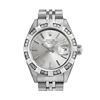 Image 2 : Rolex Ladies Stainless Steel Silver Index 18K White Gold Diamond Bezel Date Watc