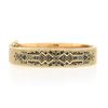 Image 4 : Antique Victorian 14k Gold Black Enamel Textured Wide Mourning Bangle Bracelet