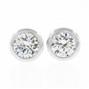 Image 1 : New 14k White Gold 0.52 ctw Martini Bezel Round Brilliant Diamond Stud Earrings