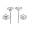 Image 4 : New 14k White Gold 0.52 ctw Martini Bezel Round Brilliant Diamond Stud Earrings