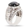 Image 3 : 8.57 ctw Black CENTER Diamond 14K White Gold Ring (12.51 ctw Diamonds)