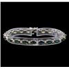 Image 1 : 14KT White Gold 11.20 ctw Green Sapphire and Diamond Bracelet