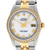 Image 1 : Rolex Mens 2T Yellow Gold And Steel White Roman Diamond Bezel Datejust Wristwatc