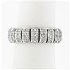 Image 1 : Vintage Platinum 1.30 ctw Diamond Domed Open Work & Milgrain Eternity Band Ring