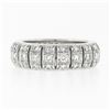 Image 7 : Vintage Platinum 1.30 ctw Diamond Domed Open Work & Milgrain Eternity Band Ring