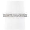 Image 1 : Classic 18k White Gold 0.15 ctw Round Pave Diamond Dual Row Wedding Band Ring