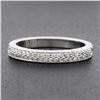 Image 2 : Classic 18k White Gold 0.15 ctw Round Pave Diamond Dual Row Wedding Band Ring