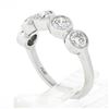 Image 9 : NEW Platinum 1.36 ctw Round Bezel Large Diamond Five 5 Stone Wedding Band Ring