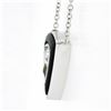 Image 5 : NEW 18K Gold GIA Trillion Diamond Black Onyx Triangle Solitaire Pendant Necklace
