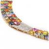 Image 3 : 105.82 ctw Multicolor Sapphire and 1.43 ctw Diamond 14K Yellow Gold Necklace