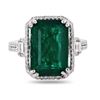 Image 1 : 6.24 ctw Emerald and 0.52 ctw Diamond 18K White Gold Ring