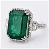 Image 2 : 6.24 ctw Emerald and 0.52 ctw Diamond 18K White Gold Ring