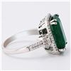 Image 3 : 6.24 ctw Emerald and 0.52 ctw Diamond 18K White Gold Ring