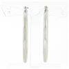 Image 3 : NEW Classic 14K White Gold 1.77" 3mm Plain Polished Round Hoop Snap Earrings