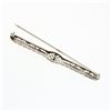 Image 4 : Antique Art Deco 14k White Gold Mine Cut Diamond Open Filigree Bar Pin Brooch
