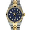 Image 1 : Rolex Mens Two Tone Blue Diamond And Sapphire Diamond Bezel Datejust Wristwatch