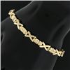 Image 6 : Italian 14K Yellow Gold 6.75" Polished "X" & Bar Link Line Stackable Bracelet
