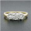 Image 2 : 14k TT Gold 0.55 ctw Round Brilliant Cut Diamond Triple 3 Flower Cluster Band Ri