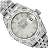 Image 1 : Rolex Ladies Stainless Steel Silver Index White Gold Pyramid Diamond Bezel Date