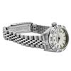 Image 4 : Rolex Ladies Stainless Steel Silver Index White Gold Pyramid Diamond Bezel Date