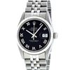 Image 2 : Rolex Stainless Steel Black Roman Datejust 36MM Wristwatch