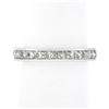 Image 2 : Platinum French Cut Channel 3.0 ctw Diamond Hand Engraved Eternity Band Ring