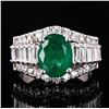 Image 1 : 2.34 ctw Emerald and 0.64 ctw Diamond 14K White Gold Ring