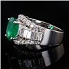 Image 2 : 2.34 ctw Emerald and 0.64 ctw Diamond 14K White Gold Ring