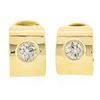 Image 5 : 18k Yellow Gold 1.12 ctw Round Brilliant Bezel Diamond Wide Cuff Huggies Earring