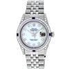 Image 3 : Rolex Mens Stainless Steel Diamond Lugs And Sapphire Datejust Wristwatch