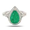 Image 1 : 3.94 ctw Emerald and 0.53 ctw Diamond 18K White Gold Ring