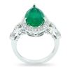 Image 2 : 3.94 ctw Emerald and 0.53 ctw Diamond 18K White Gold Ring