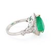 Image 3 : 3.94 ctw Emerald and 0.53 ctw Diamond 18K White Gold Ring