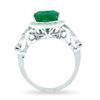 Image 6 : 3.94 ctw Emerald and 0.53 ctw Diamond 18K White Gold Ring