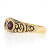 Image 6 : Antique Victorian 14k Gold 1.80 ctw Bezel Rhodolite Garnet Textured Repousse Rin