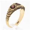 Image 9 : Antique Victorian 14k Gold 1.80 ctw Bezel Rhodolite Garnet Textured Repousse Rin