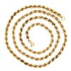 Image 3 : Unisex 18K Yellow Gold Long 28" 4.9mm Wide Polished Rope Chain Necklace 21g