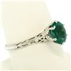 Image 7 : Vintage 14k White Gold 1.38 ctw Prong Set Oval Cut Emerald Filigree Solitaire Ri