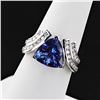 Image 3 : 4.53 ctw Tanzanite and 0.65 ctw Diamond 14K White Gold Ring