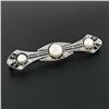 Image 3 : Antique Art Deco Black Starr Frost Platinum GIA Natural Pearl & Diamond Bar Pin