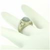Image 2 : Men's Vintage 14k White Gold 7.24 ctw Oval Gray Star Sapphire Round Diamond Ring