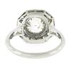 Image 5 : Antique Edwardian Platinum 2.99 ctw GIA European Diamond Bezel & Pave Platter Ri