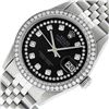 Image 2 : Rolex Mens 36 Stainless Steel Black String Diamond 36MM Datejust Wristwatch
