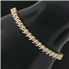 Image 6 : 10K Gold 6.75" Round Fancy Light Champagne Diamond "S" Link Line Tennis Bracelet