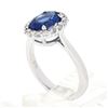 Image 8 : 14k White Gold 2.60 ctw Violet Blue Oval Tanzanite w/ Round Diamond Halo Ring