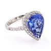 Image 2 : 4.30 ctw Tanzanite and 0.47 ctw Diamond 14K White Gold Ring