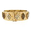 Image 2 : Vintage 18K Gold 7" Opal Garnet Sapphire Emerald Multi Color Wide Heavy Bracelet