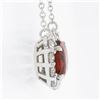Image 4 : NEW 18K White Gold 3.61 ctw GIA Cushion Spinel w/ Diamond Halo Pendant Necklace